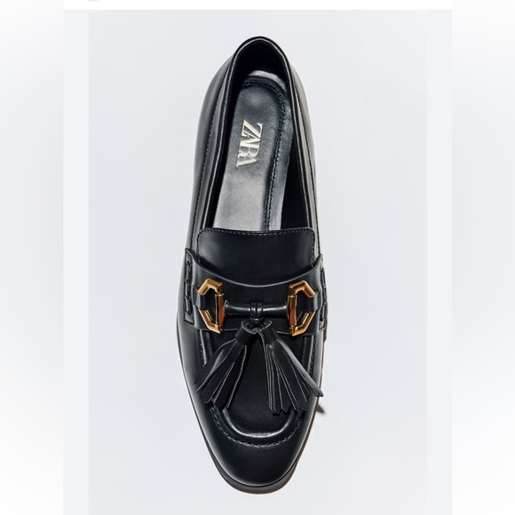 Zara leather tasselled moccasins - Picture 2 of 8